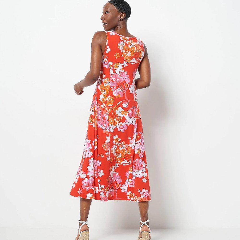 Susan Graver Petite Liquid Knit Sleeveless Midi Dress  11420 - Picture 3 of 3